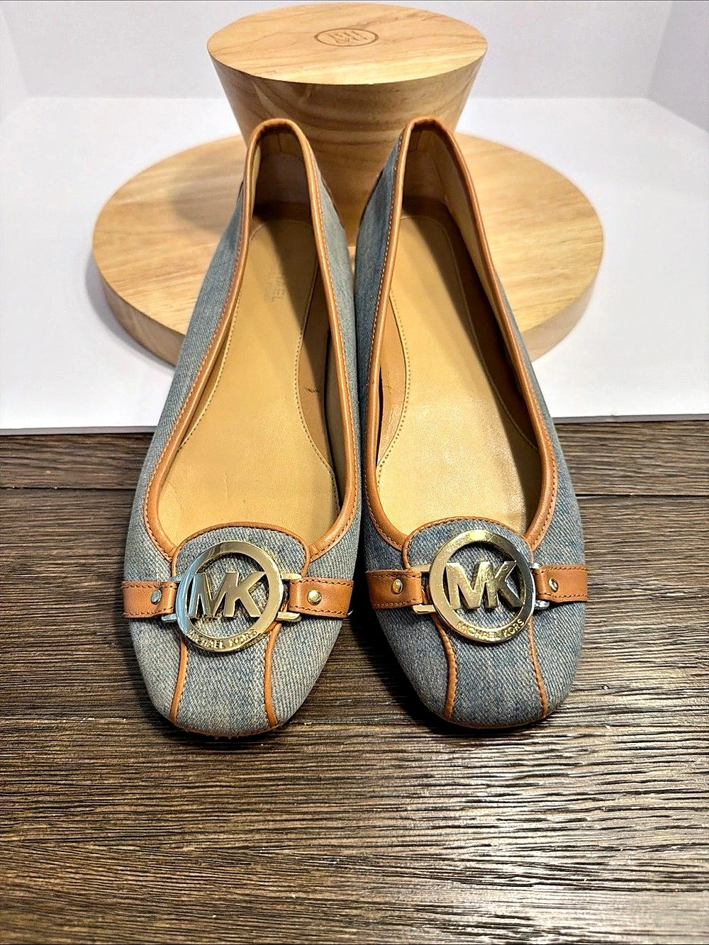 Michael Kors | Fulton Denim Leather Ballet Flats Driving Loafers Size 9M